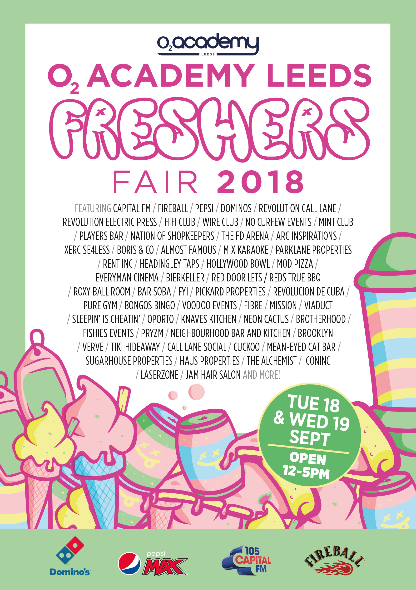 O2 Academy Leeds Freshers Fair 2018