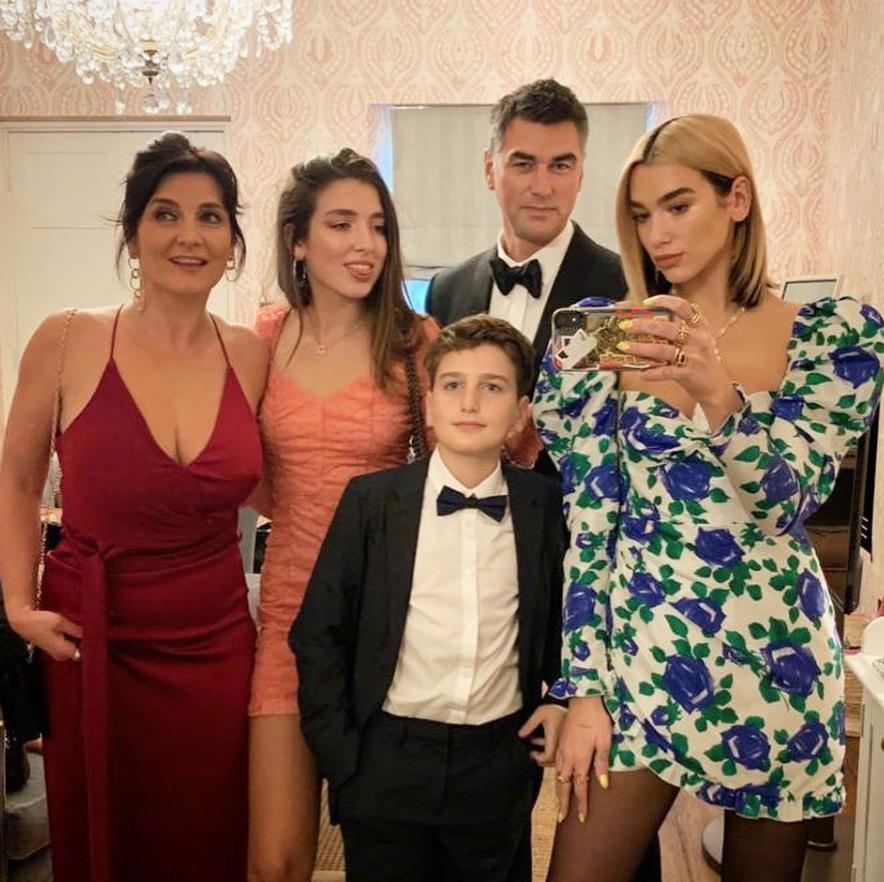 Dua Lipa with her family