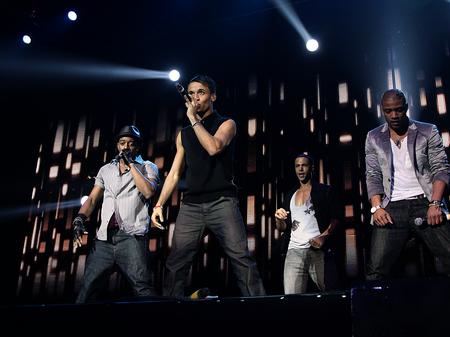 JLS on stage at the Jingle Bell Ball