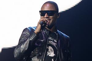 Taio Cruz on stage at the Jingle Bell Ball