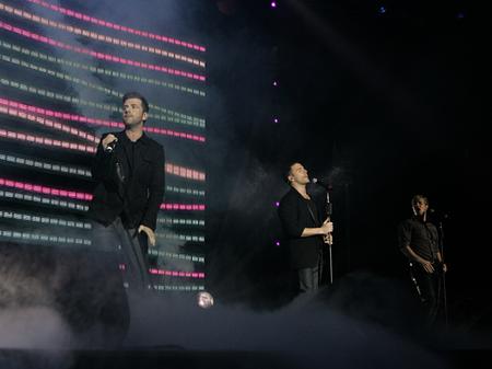Westlife on stage at the Jingle Bell Ball