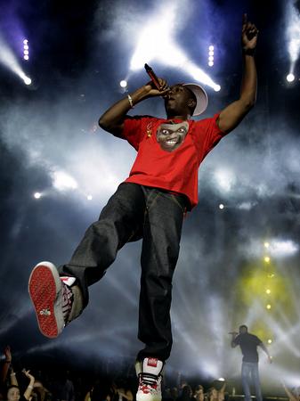 Dizzee Rascal on stage at the Jingle Bell Ball