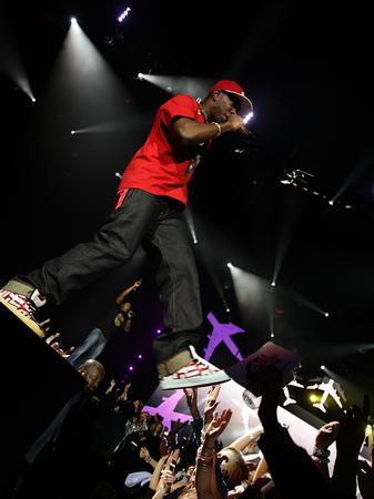 Dizzee Rascal on stage at the Jingle Bell Ball