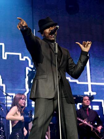 Ne-yo on stage at the Jingle Bell Ball