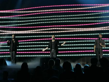 Westlife on stage at the Jingle Bell Ball