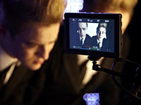 Backstage at the Jedward video shoot