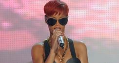 Rihanna performing live on stage