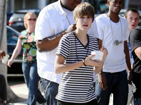 Justin Biber in his new Lamborghini