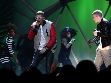 Professor Green performs at the MOBO