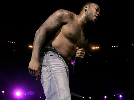 Flo Rida performing at the Jingle Bell Ball 2010