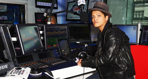 Bruno Mars in the Capitalfm Studios