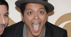 Bruno Mars is seen backstage at the Grammy Nominat