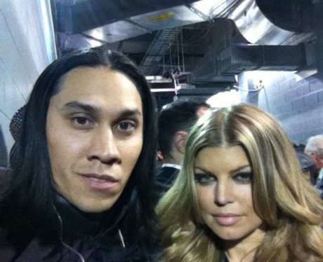 Black Eyed Peas backstage at the Superbowl