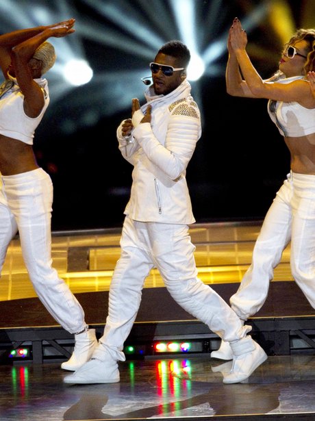 Usher performs at Super Bowl XLV football game
