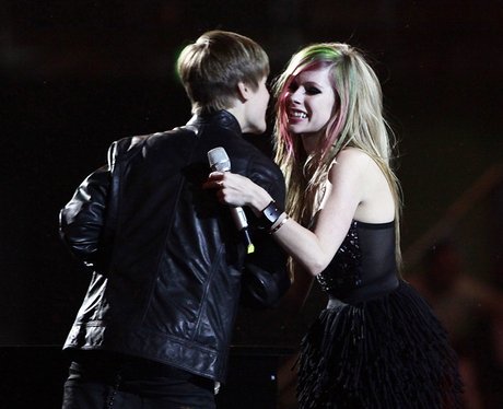 Justin Bieber and Avril Lavigne at the BRIT Awards