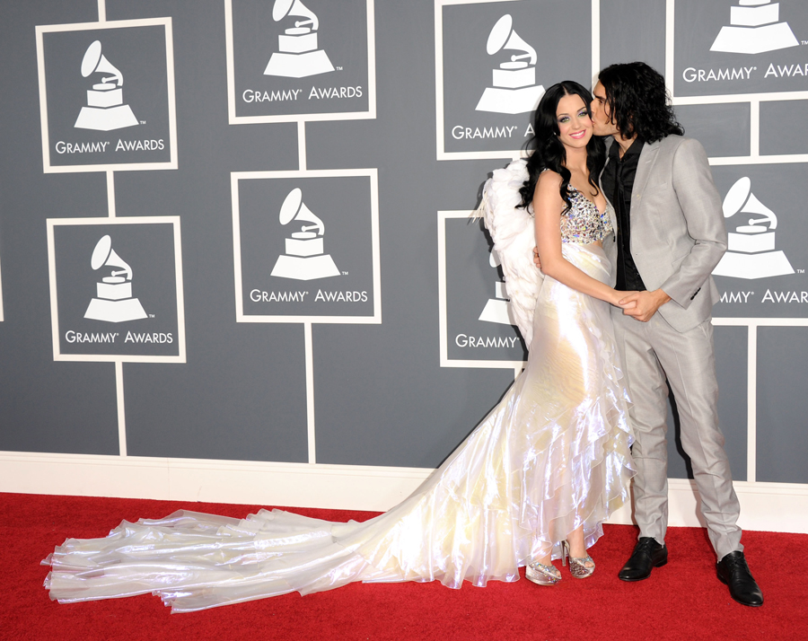 Katy Perry and Russell Brand at the Grammy Awards