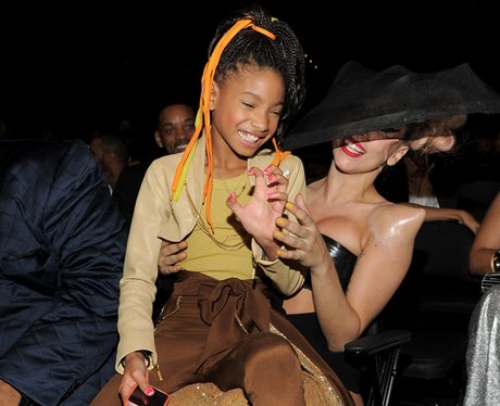 Lady Gaga and willow smith at the Grammys