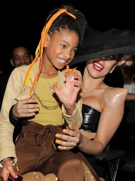 Lady Gaga with Willow Smith at the Grammy Awards