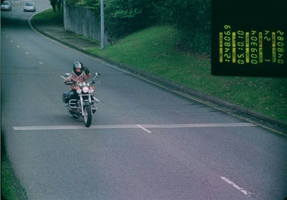 speeding biker