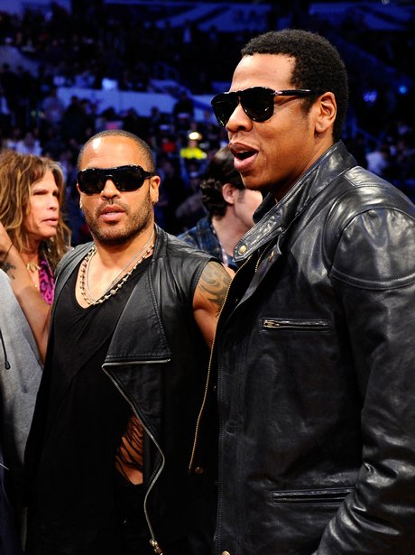 Leeny Kravitz and Jay-Z at The NBA All-Star Game