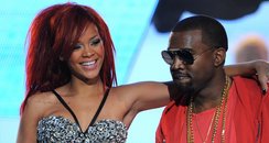 Rihanna and Kanye West at The NBA All-Star Game