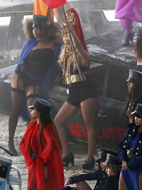 Beyonce Knowles films her newest video