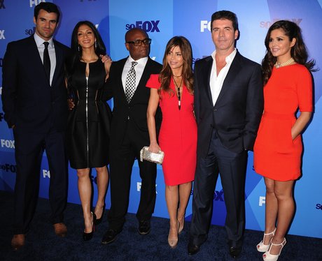 Cheryl Cole, Simon Cowell, Nicole Scherzinger, Paula Abdul, Steve Jones and LA Reid at a party in America