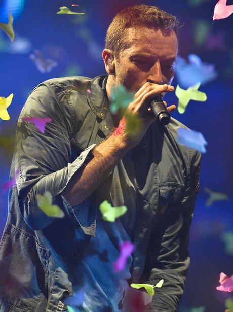 Coldplay performing at Glastonbury 2011