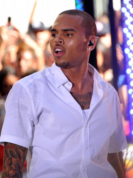 Chris Brown performs on NBC