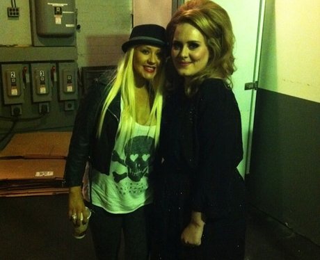 Christina Aguilera and Adele on Twitter