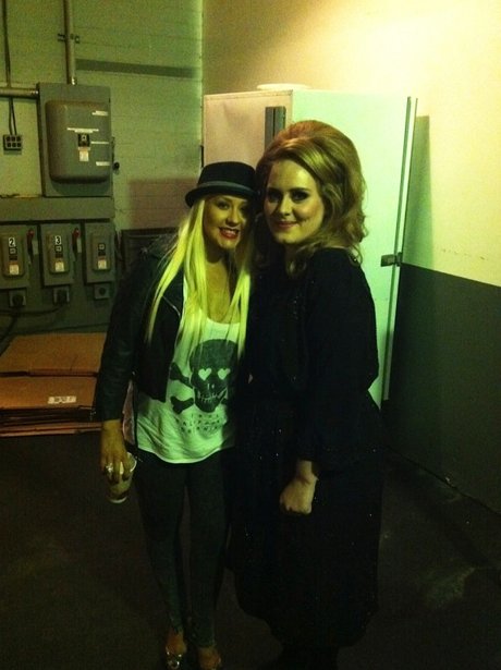 Christina Aguilera and Adele on Twitter