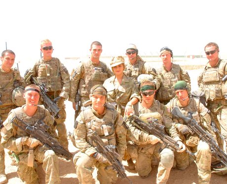 Cheryl Cole in Afghanistan with the troops