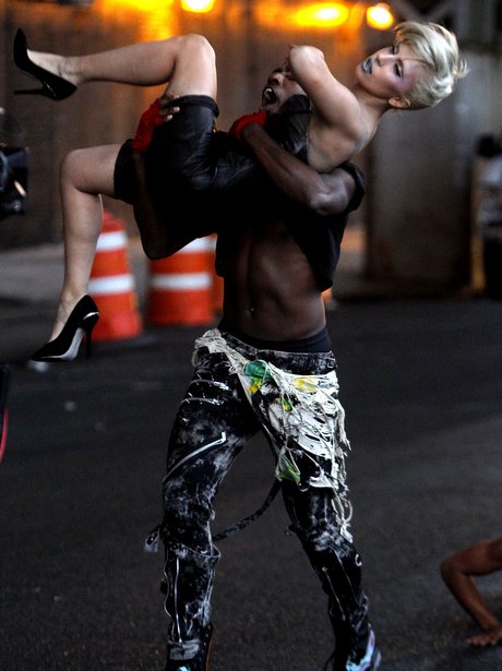 Lady Gaga filming Video
