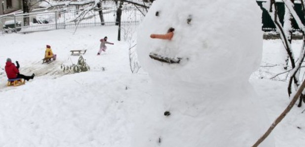 Snowman in a park