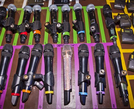 Microphones used for sounchecking at the Jingle Bell Ball