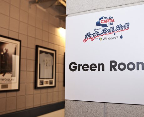 The green room at the Jingle Bell Ball