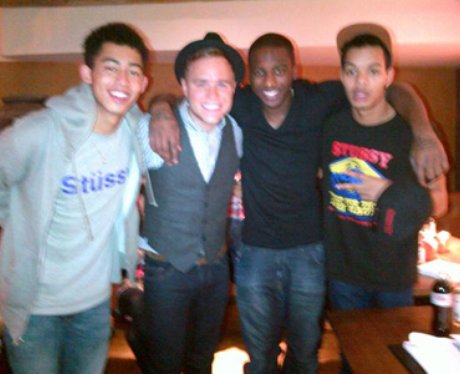 Loik Essien with Olly Murs and Rizzle Kicks