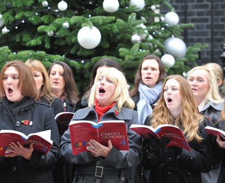 Military Wives outside Downing Street singing their choir song 'Wherever You Are'