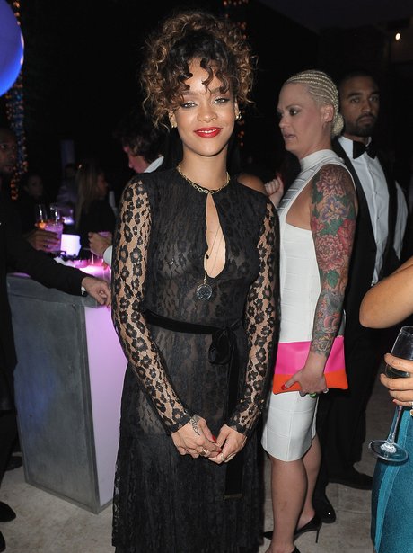 Rihanna attends New Years eve party