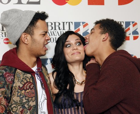 Jessie J and Rizzle Kicks backstage at the 2012 BR