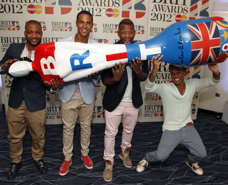 JLS backstage at the BRIT 2012 Awards Nominations