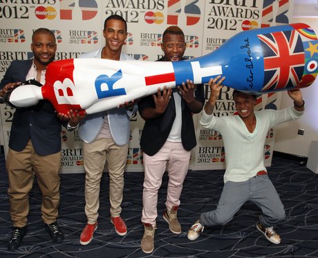 JLS backstage at the BRIT 2012 Awards Nominations