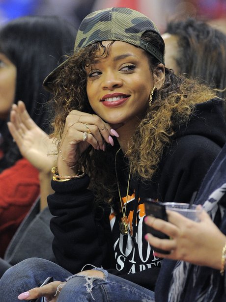 Rihanna at the Los Angeles Clippers Basketball game