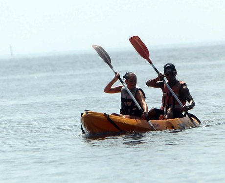 Tulisa and Fazer on holiday