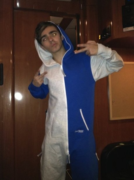 Nathan from The Wanted in a onesie