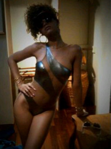 Rihanna with natural hair
