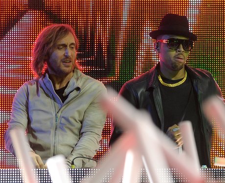 David Guetta and Chris Brown live at the Grammy Aw