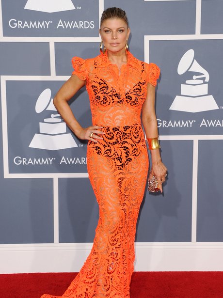 Fergie on the red carpet at Grammy Awards 2012