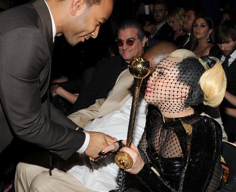 John Legend backstage at Grammy Awards 2012