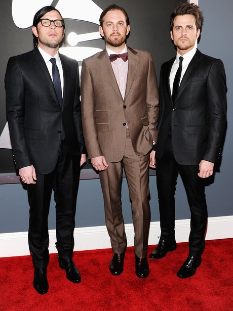 Kings of Leon arrive at the Grammy Awards.